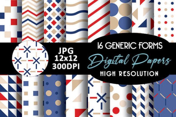 4th of July Shapes Digital Papers