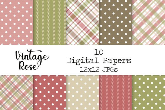 Antique Rose Pattern Digital Paper
