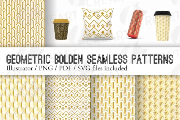 Art Deco Geometric Seamless Gold Pattern