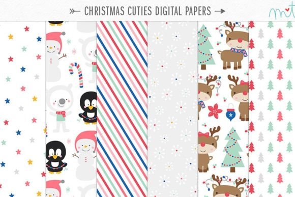 Christmas Cuties Digital Papers: Versatile, High-Quality Designs for Holiday Crafting