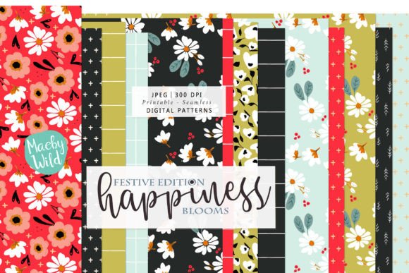 Festive Happiness Blooms Seamless Paper