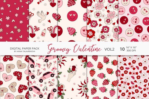 Groovy Valentines Day Seamless Paper: Retro Charm Meets Modern Design Flexibility