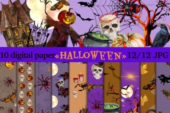 Halloween Party Paper.Seamless Pattern: Elevating Craft & Commercial Creativity with Precision-Ready Design Assets