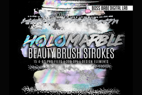 HoloMarble Glam Beauty Brush Strokes