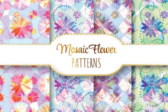 Mosaic Flowers: Seamless Vector Patterns for Designers, Printers, and Creative Professionals