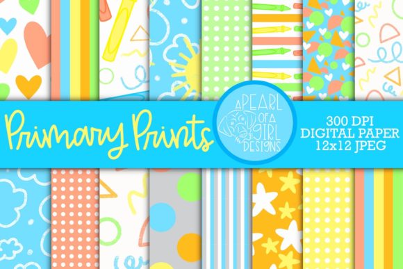 Primary Prints Digital Paper