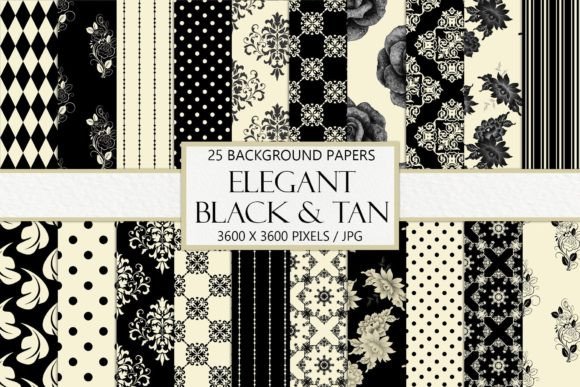Seamless Black and Tan Scrapbook Paper