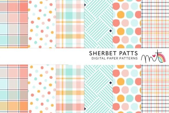 Sherbet Digital Papers: Vibrant 12×12 PNG Backgrounds for Real Creative Work