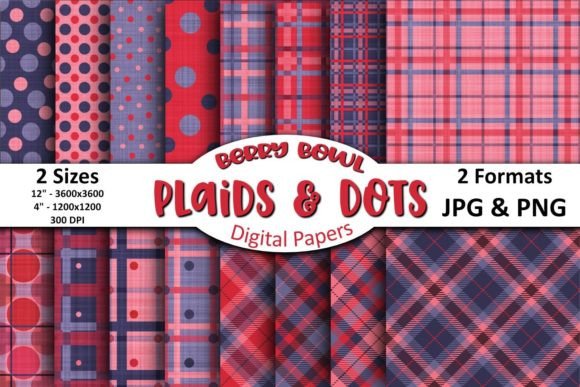 Summer Berry Bowl Plaids Dots Papers
