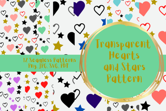 Transparent Hearts and Stars Pattern