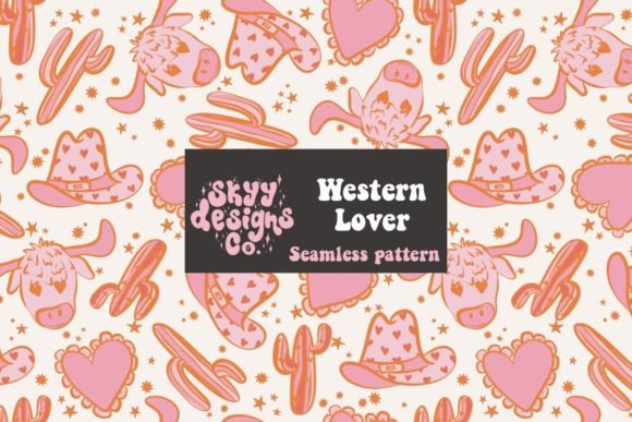 Western Lover Valentine Seamless Pattern: Rustic Romance Meets Modern Design