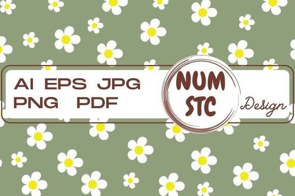 White Flowers Pattern Green Background: A Versatile Digital Asset for Creative Professionals and Small Businesses